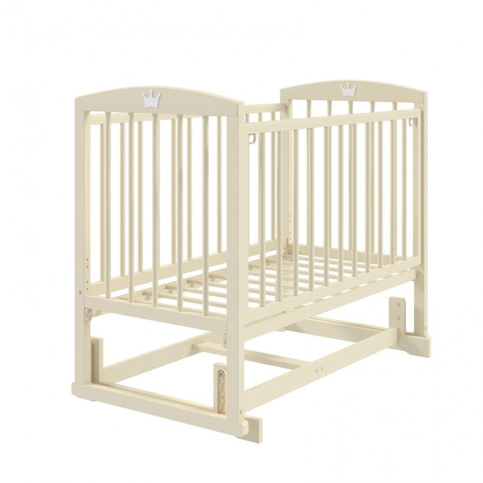 Кроватки для малышей, Кроватка Левушка-5 без ящика, универсальный маятник, слоновая кость