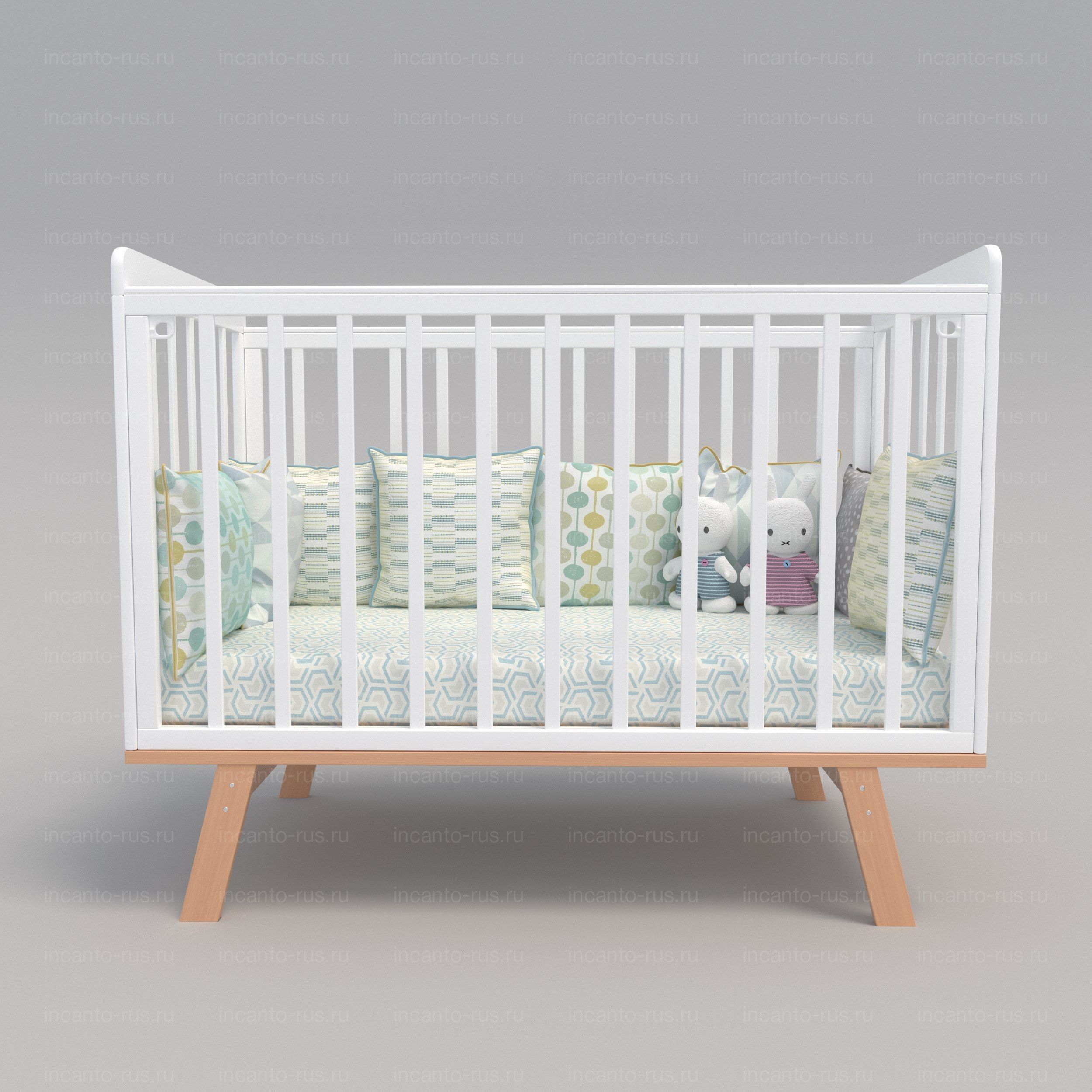 Кроватки для малышей, Кровать Incanto Anniken цвет белый/бук