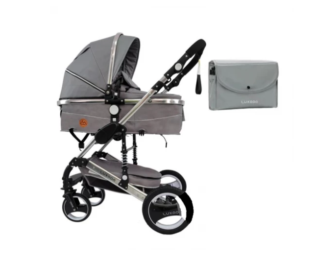 Коляски-трансформеры, Детская коляска-трансформер 2 в 1 Luxmom 510, серый/серебристая рама