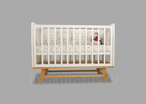 Кроватки для малышей, Кровать Incanto Anniken продольный маятник цвет белый/бук