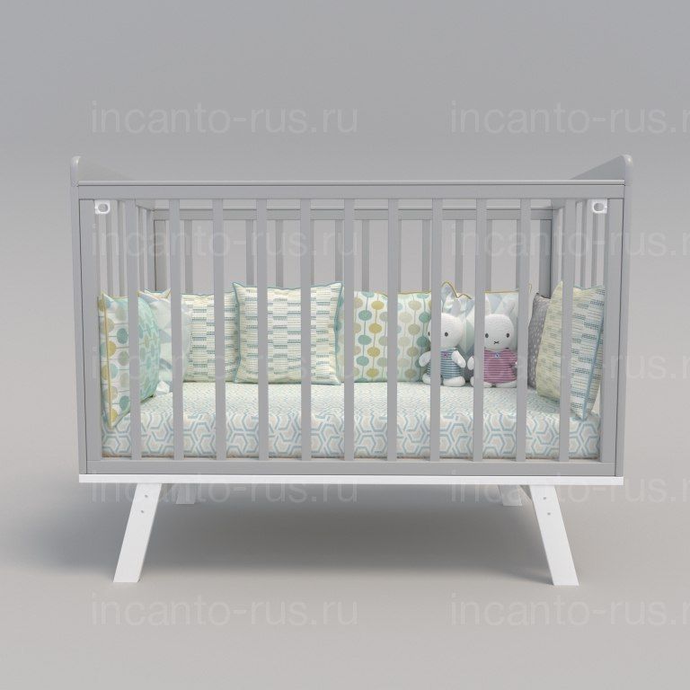 Кроватки для малышей, Кровать Incanto Anniken цвет серый/белый