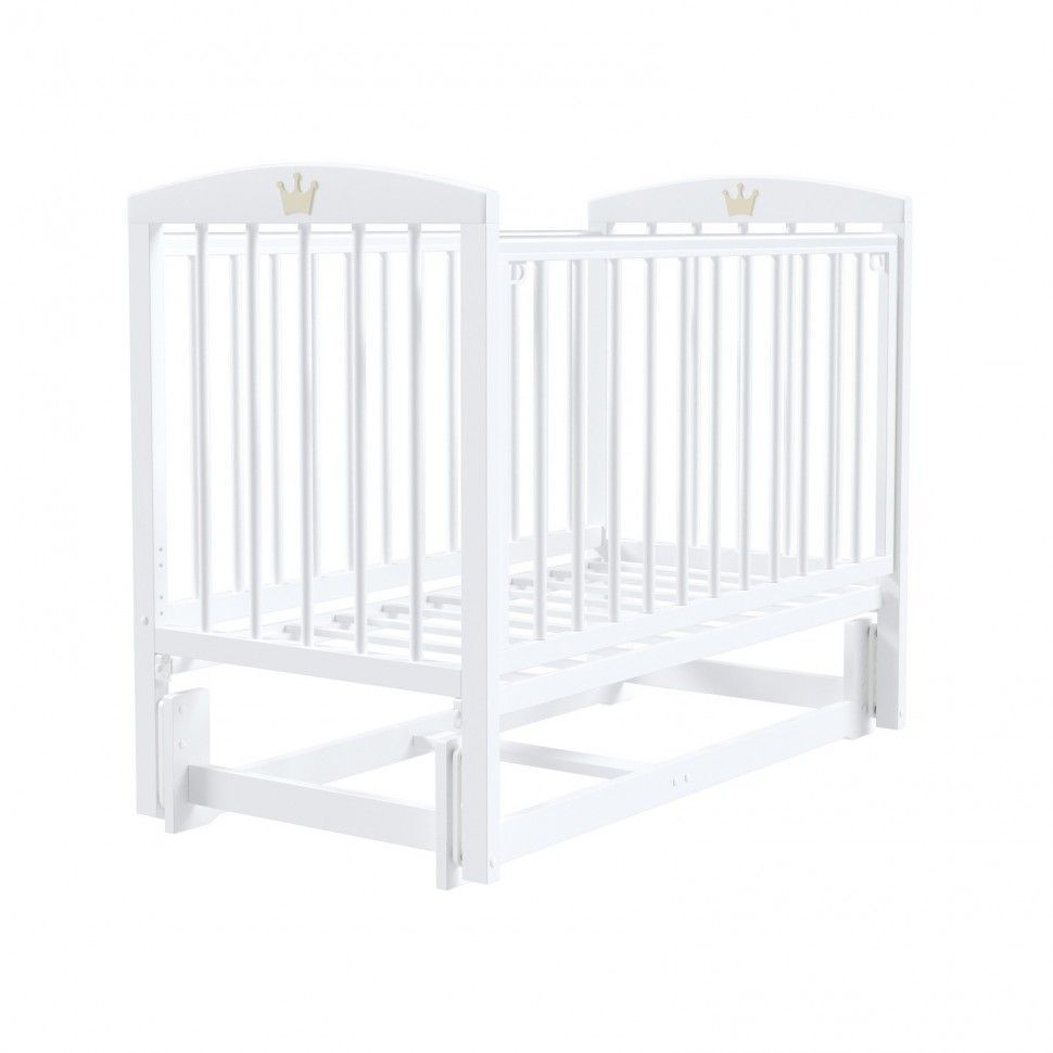 Кроватки для малышей, Кроватка Левушка-5 без ящика, универсальный маятник, белая